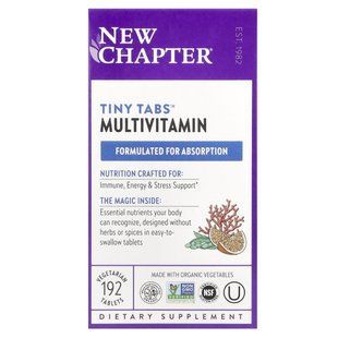 Полный органический мультивитаминный комплекс New Chapter (Multivitamin Tiny Tabs) 192 таблетки купить в Киеве и Украине