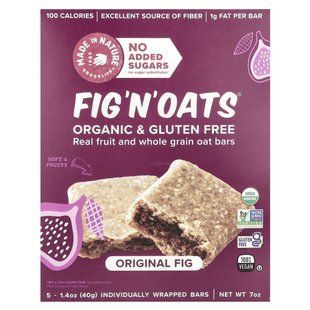 Made in Nature, Fig 'N' Oats&reg;, Original Fig, 5 Individually Wrapped Bars, 1.4 oz (40 g) Each купить в Киеве и Украине