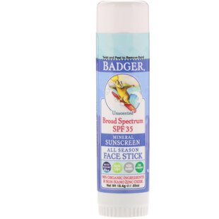 Крем-стик от солнца для лица Badger Company (SPF 35 All Season Face Stick) 18.4 г купить в Киеве и Украине