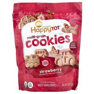 Happy Family Organics, Печенье из нескольких злаков, от 2 лет, с клубникой, 125 г (4,4 унции) купить в Киеве и Украине
