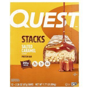 Quest Nutrition Stacks Protein Bar (12 bars, 67g each, salted caramel)