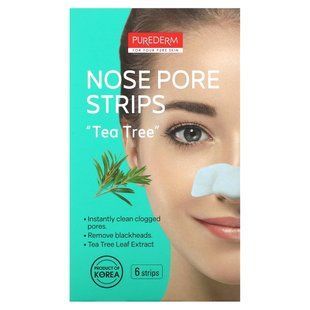 Purederm, Nose Pore Strips, Tea Tree, 6 Strips купить в Киеве и Украине