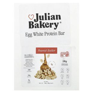 Julian Bakery, Egg White Protein Bar, Peanut Butter, 12 Bars, 60 g Each купить в Киеве и Украине
