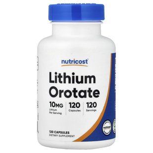 Оротат літію Nutricost (Lithium Orotate) 10 мг 120 капсул
