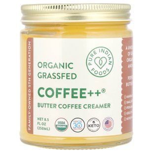 Pure Indian Foods, Coffee++&reg;, Organic Grassfed Butter Coffee Creamer, 8.5 fl oz (250 ml) купить в Киеве и Украине
