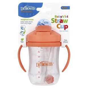 Dr. Brown's, Baby's 1st Straw Cup, 6 Months +, Coral, , 9 oz (270 ml) купить в Киеве и Украине