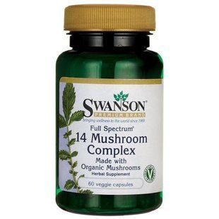 Грибной Комплекс, Full Spectrum 14 Mushroom Complex, Swanson, 60 капсул купить в Киеве и Украине