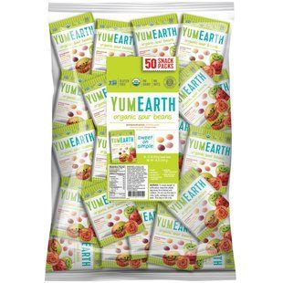 Sour jelly candies, packaging, YumEarth, 50 packs of 20 g