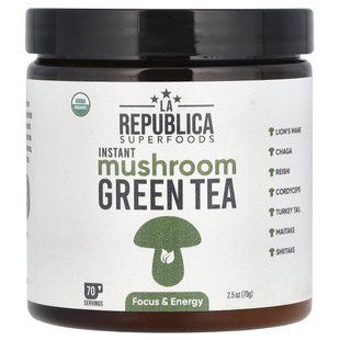 LA Republica, Instant Mushroom Green Tea, 2.5 oz (70 g) купить в Киеве и Украине