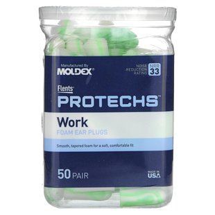 Flents, Protechs, беруші з піни, робочі, 50 пар