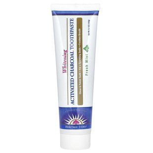 Whitening Toothpaste with Activated Charcoal Fresh Mint Heritage Store (Activated Charcoal) 145 g