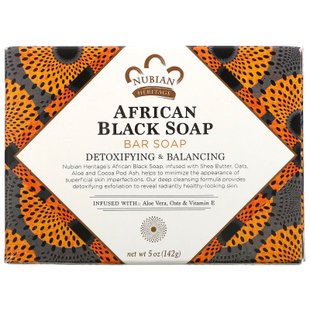 Африканское черное мыло кусковое Nubian Heritage (African Black Bar Soap) 142 г купить в Киеве и Украине