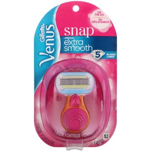 Бритва Venus, Snap with Avec, Extra Smooth, Gillette, 1 бритва, 1 картридж, 1 компактный купить в Киеве и Украине