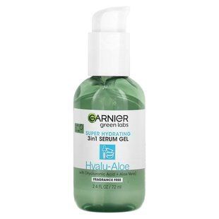 Garnier, Green Labs, Super Hydrating 3 in 1 Serum Gel, Hyalu-Aloe, Fragrance Free, 2.4 fl oz (72 ml) купить в Киеве и Украине