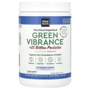 Vibrant Health, Green Vibrance, Version 21.0, Blueberry Lemon, 10.3 oz (292 g) купить в Киеве и Украине