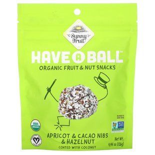 snacks made from organic fruits and nuts, apricot and cacao nibs and hazelnut