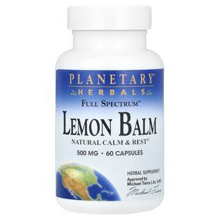 Planetary Herbals, Full Spectrum&trade; Lemon Balm, 1,000 mg, 60 Capsules (500 mg per Capsule)