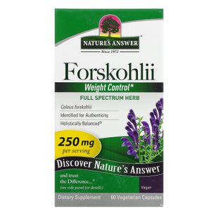 Колеус форсколии Nature's Answer (Forskohlii) 250 мг 60 капсул купить в Киеве и Украине