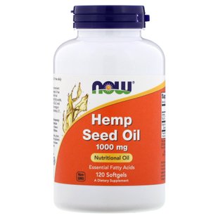 Конопляное масло Now Foods (Hemp Seed Oil) 1000 мг 120 гелевых капсул купить в Киеве и Украине