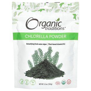 Organic Traditions, Порошок хлореллы, 5,3 унции (150 г) купить в Киеве и Украине