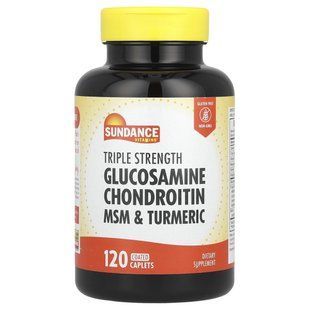 Sundance Vitamins, Triple Strength Glucosamine Chondroitin MSM & Turmeric, 120 Coated Caplets купить в Киеве и Украине