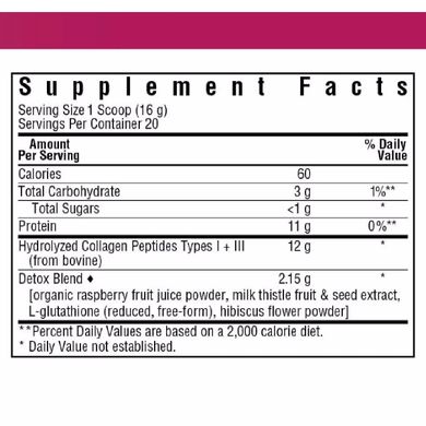 Колаген з детокс ефектом смак ягід і гібіскуса Bluebonnet Nutrition (Collagen Refreshers DETOX Type I & III) 320 г