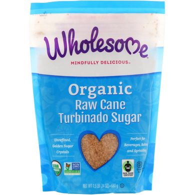 Турбінадо тростинний цукор Wholesome Sweeteners, Inc. (Inc. Turbinado Raw Cane Sugar) 680 г