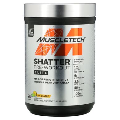 Muscletech, Shatter Pre-Workout, Elite, Icy Charge, 1,04 фунта (472 г)