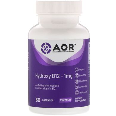 Advanced Orthomolecular Research AOR, Hydroxy B12, 60 Lozenges