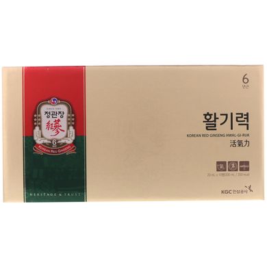 Корейська червоний женьшень Хвал-Гі-Рук, Korean Red Ginseng Hwal-Gi-Ruk, Cheong Kwan Jang, 10 пляшечок по 20 мл кожна