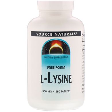 Лізин Source Naturals (L-Lysine) 500 мг 250 таблеток