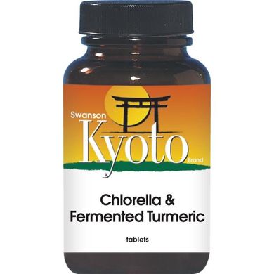 Хлорела і ферментована куркума, Chlorella,Fermented Turmeric, Swanson, 120 таблеток