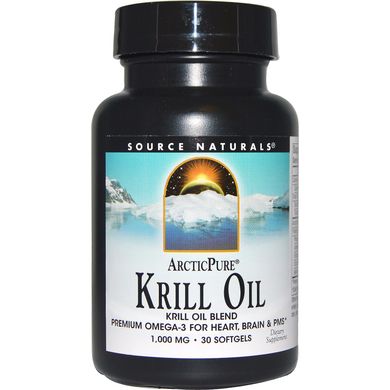 Масло криля арктичний Source Naturals (Krill Oil) 1000 мг 30 гелевих капсул