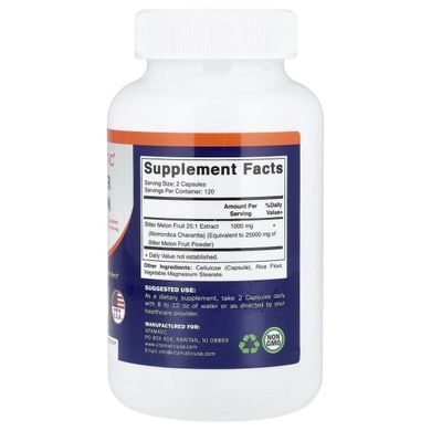 Vitamatic, горькая дыня, 240 растительных капсул (12 500 мг в 1 капсуле) купить в Киеве и Украине