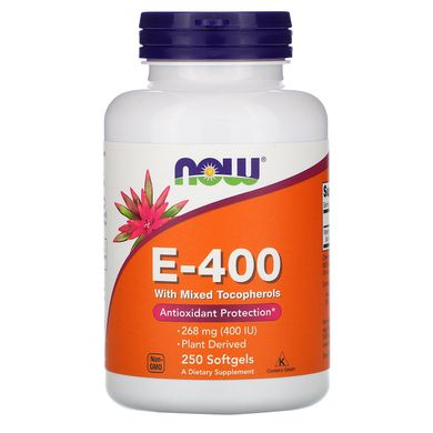 Вітамін E суміш токоферолів Now Foods Vitamin E Mixed 400 МО 250 капсул