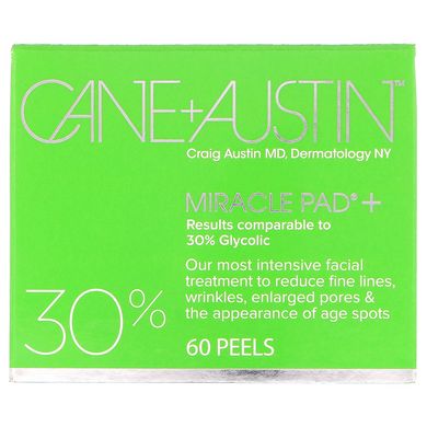 Диски Miracle Pad, просочені 30% гліколевої кислотою, Cane + Austin, 60 шт