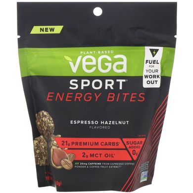 Sport, енергетичні бісквіти, з еспресо і лісовим горіхом, Vega, 160 г