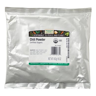 Чили порошок органик Frontier Natural Products (Chili Powder Blend) 453 г купить в Киеве и Украине