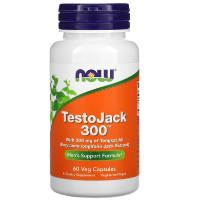 Формула підтримки чоловічої сили Now Foods (TestoJack 300) 300 мг 60 вегетаріанських капсул