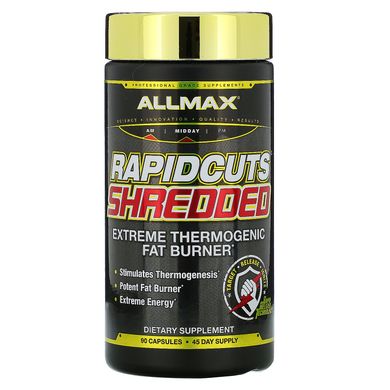Rapidcuts Shredded, справжній спалювач жиру все в одному, ALLMAX Nutrition, 90 капсул