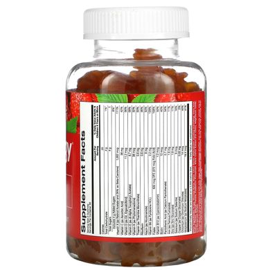 Дорослі мега мультивітаміни, з натуральним малиновим смаком, Adult Mega Multivitamins Gummies, Natural Raspberry Flavor, Gummiology, 100 вегетаріанських жувальних цукерок