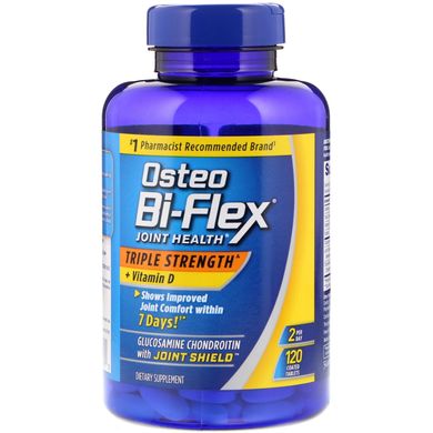 Здоров'я суглобів, потрійна сила + вітамін D, Osteo Bi-Flex, 120 таблеток в оболонці