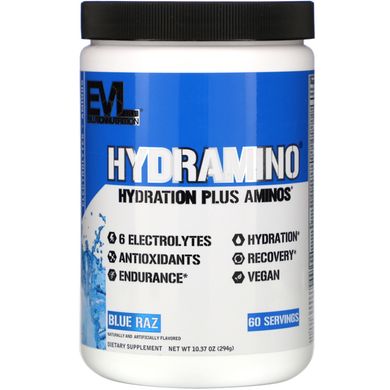 Амінокислоти, Hydramino, блакитна малина, EVLution Nutrition, 294 г