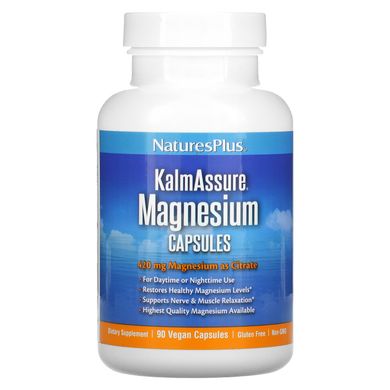 Цитрат магния Nature's Plus (Magnesium Kalmassure) 400 мг 90 вегетарианских капсул купить в Киеве и Украине