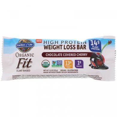 Protein bar for weight loss Garden of Life (Organic Fit) 12 pcs with cherry chocolate flavor