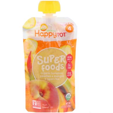 Дитяче пюре з бананів персиків манго Happy Family Organics (Inc. Happy Baby Happytot) 120 г