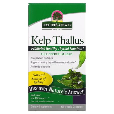 Бурі водорості Nature's Answer (Kelp Thallus) 100 капсул
