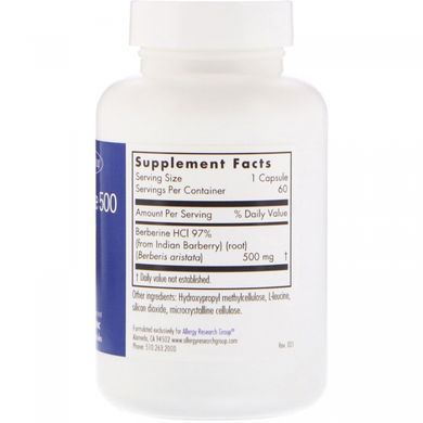 Berberin 500 mg 60 capsules by Allergy Research Group