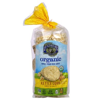 Lundberg, Органічні цільнозернові рисові коржики, кукурудза, солодка та солона, 10 унцій (284 г)