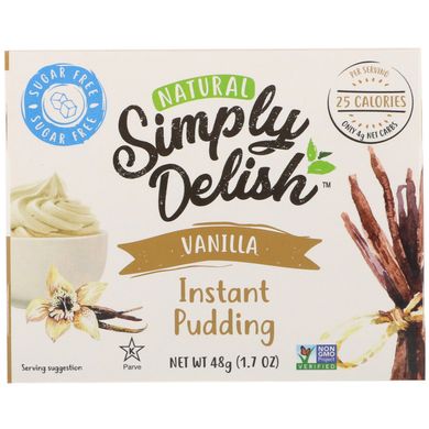 Натуральний пудинг ваніль Simply Delish (Natural Instant Pudding Vanilla Natural) 48 г